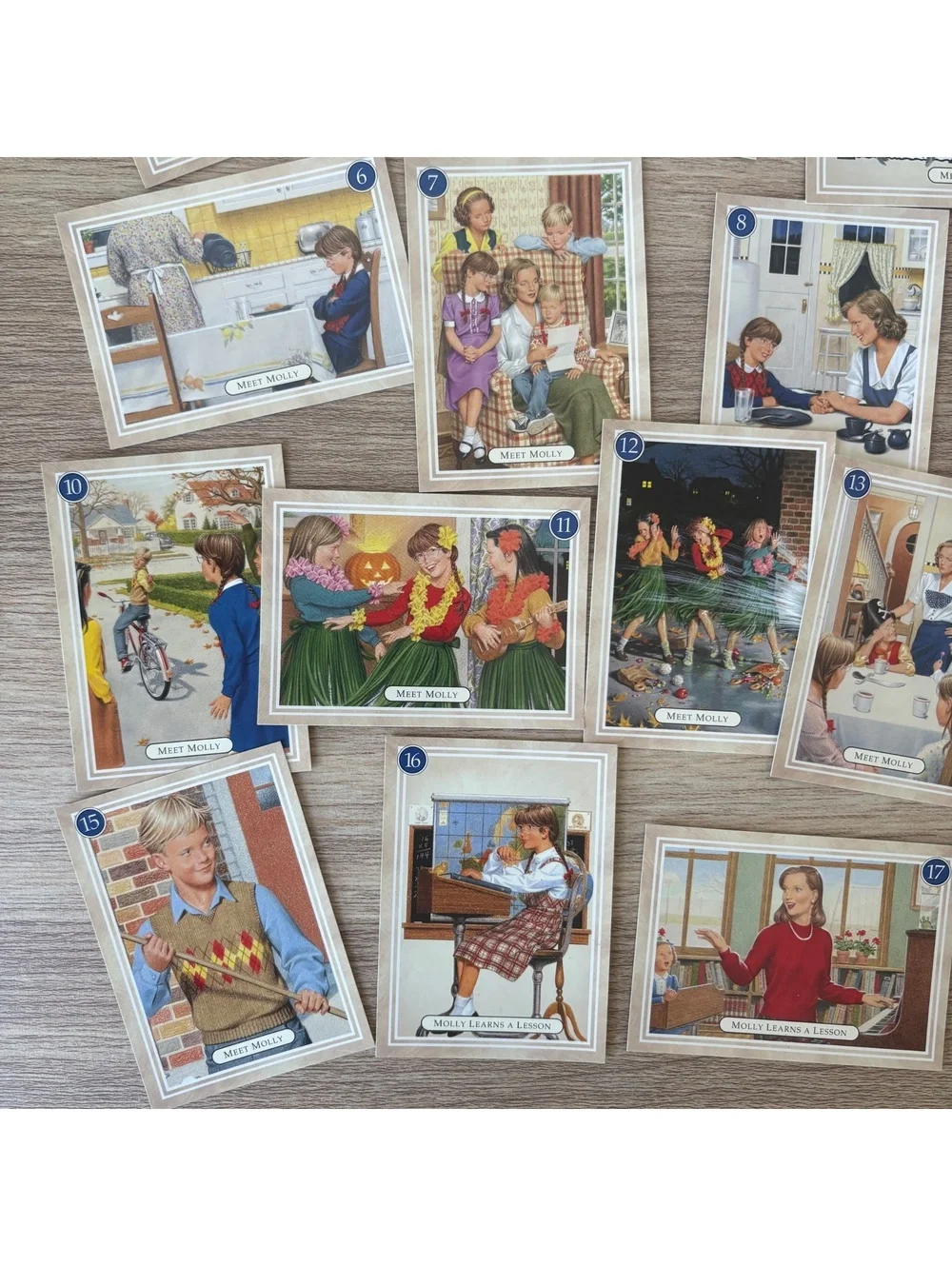 American Girl Molly Trading Cards 18 Card Set Pleasant Company 1994 Vintage